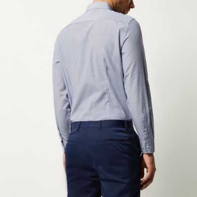 Blue stripe slim fit shirt